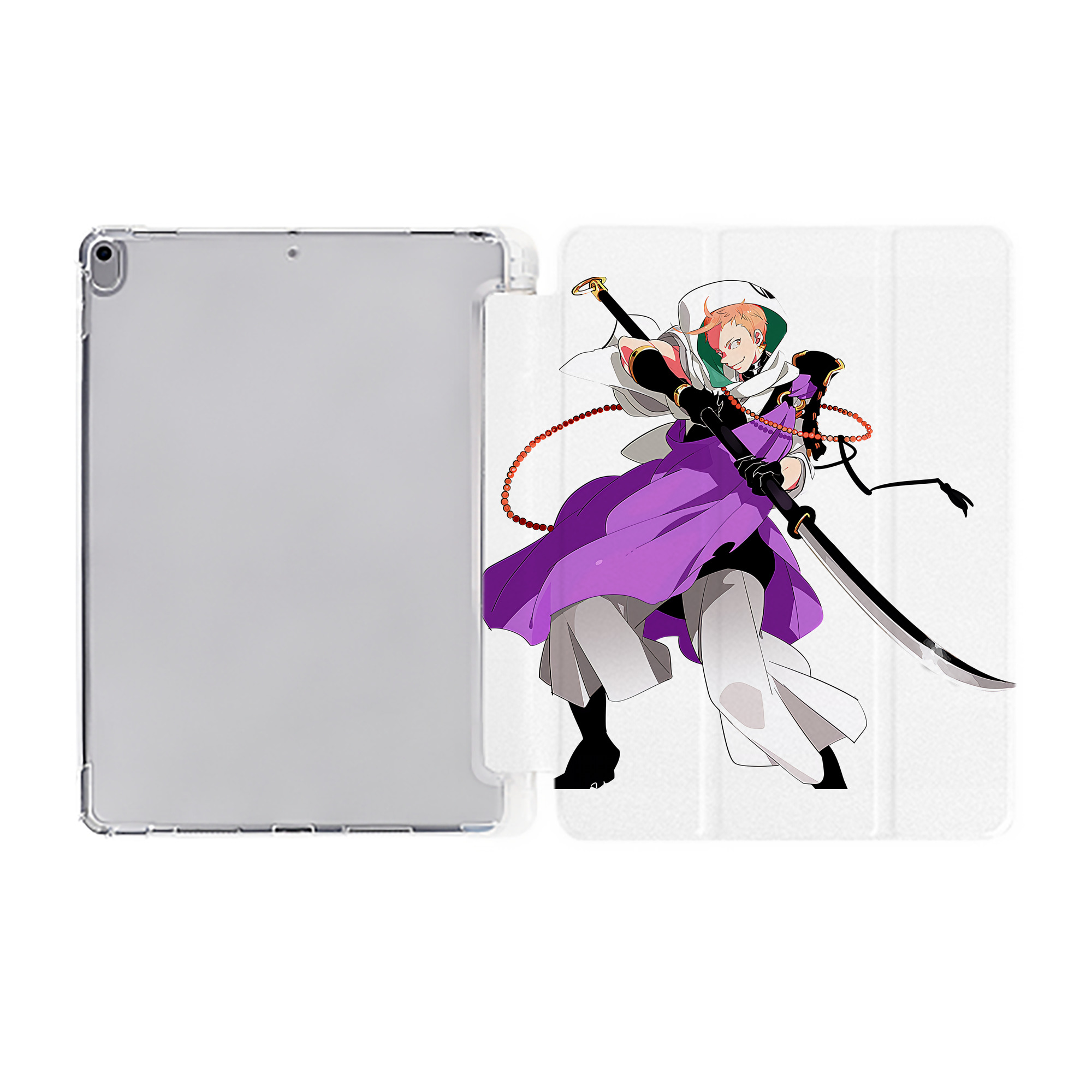 （画像用） 刀剣乱舞 Touken Ranbu IPad ケース ペン収納付き 三つ折りスタンド PUレザー×シリコン 対応機種9.5/10.5/10.9インチ